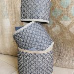 Ψάθινο καλάθι με ύφασμα